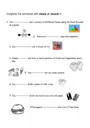 English Worksheet: Should or shouldnt