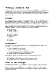 English Worksheet: A business letter
