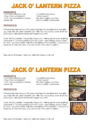 English Worksheet: Halloween pizza