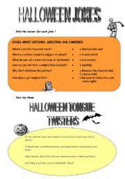 HALLOWEEN JOKES AND TONGUE TWISTERS