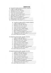 English worksheet: COMPARATIVES