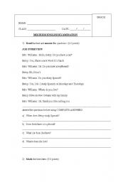 English Worksheet: English Exam 