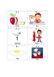 English worksheet: The ABC (full color) A-L