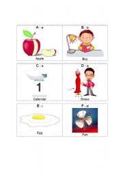 English Worksheet: The ABC (full color) A-L