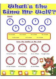 English Worksheet: Whats the time Mr. Wolf?