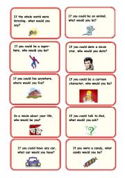 English Worksheet: 2nd Conditional Conversation cards