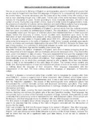 English Worksheet: languages before english in England