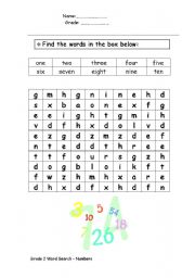 English Worksheet: word search