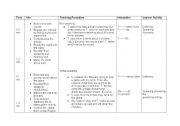 English Worksheet: lesson plan