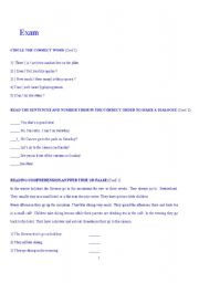 English worksheet: Exam  