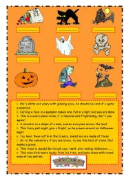 English Worksheet: Halloween vocabulary (riddles)