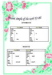 English Worksheet: verb TO BE