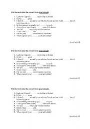 English Worksheet: warm-up