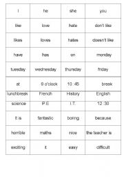 English worksheet: build sentences