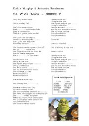 English Worksheet: Song Living la Vida Loca