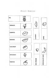 English Worksheet: Fruit Domino