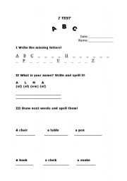 English Worksheet: TEST