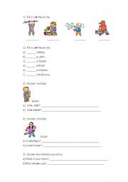 English Worksheet: He/she worksheet