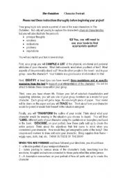 English Worksheet: The Outsiders Character Portrait