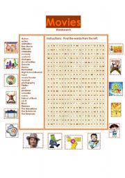 English Worksheet: Movies vocabulary