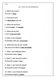 English worksheet: Cuestionariio