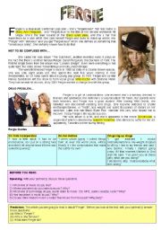 English Worksheet: FERGIE READING