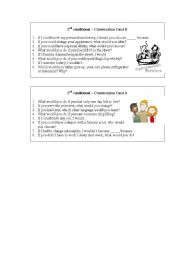 English Worksheet: Conversation Cards - 2nd conditional