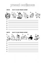 English Worksheet: present continuous