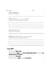 English worksheet: Summer Vacation