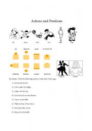 English worksheet: Drawing prepositions and actions