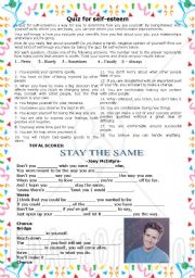 English Worksheet: Song-Stay the same