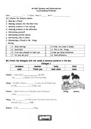 English Worksheet: Greetings & Introduction_supplementary worksheet