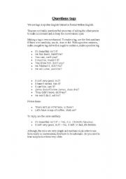 English Worksheet: Question tags