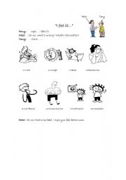 English Worksheet: I feel ill dialogue