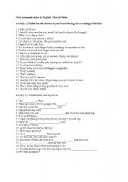 English Worksheet: Harry Potter / Screening exercise