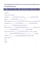 English worksheet: Fill in the gaps - exercise