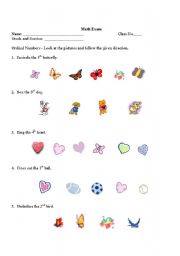 English worksheet: Ordinal Numbers - with Distracters