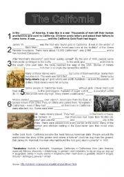 English Worksheet: The California Gold Rush