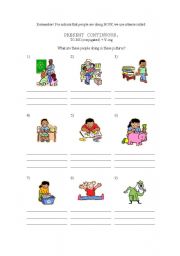 English Worksheet: present continuous