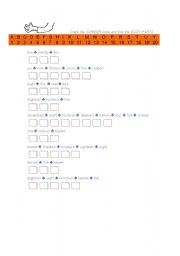 English Worksheet: Practice Numbers 1-20 with Number Code - Body Part answers
