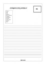 English Worksheet: Introducing myself