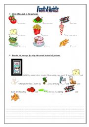 English Worksheet: foods & drinks 