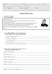 English Worksheet: ENGLISH TEST