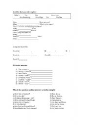 English Worksheet: My name is...