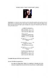 English Worksheet: Song: Norah Jones 