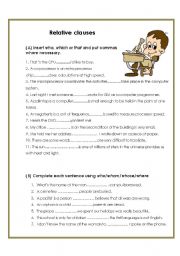 English Worksheet: Relative clauses