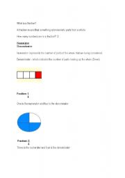 English worksheet: Fraction worksheet