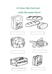 English Worksheet: food