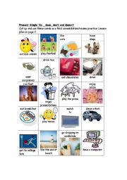 English Worksheet: Review for  do , does and dont