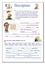 English Worksheet: Descriptions